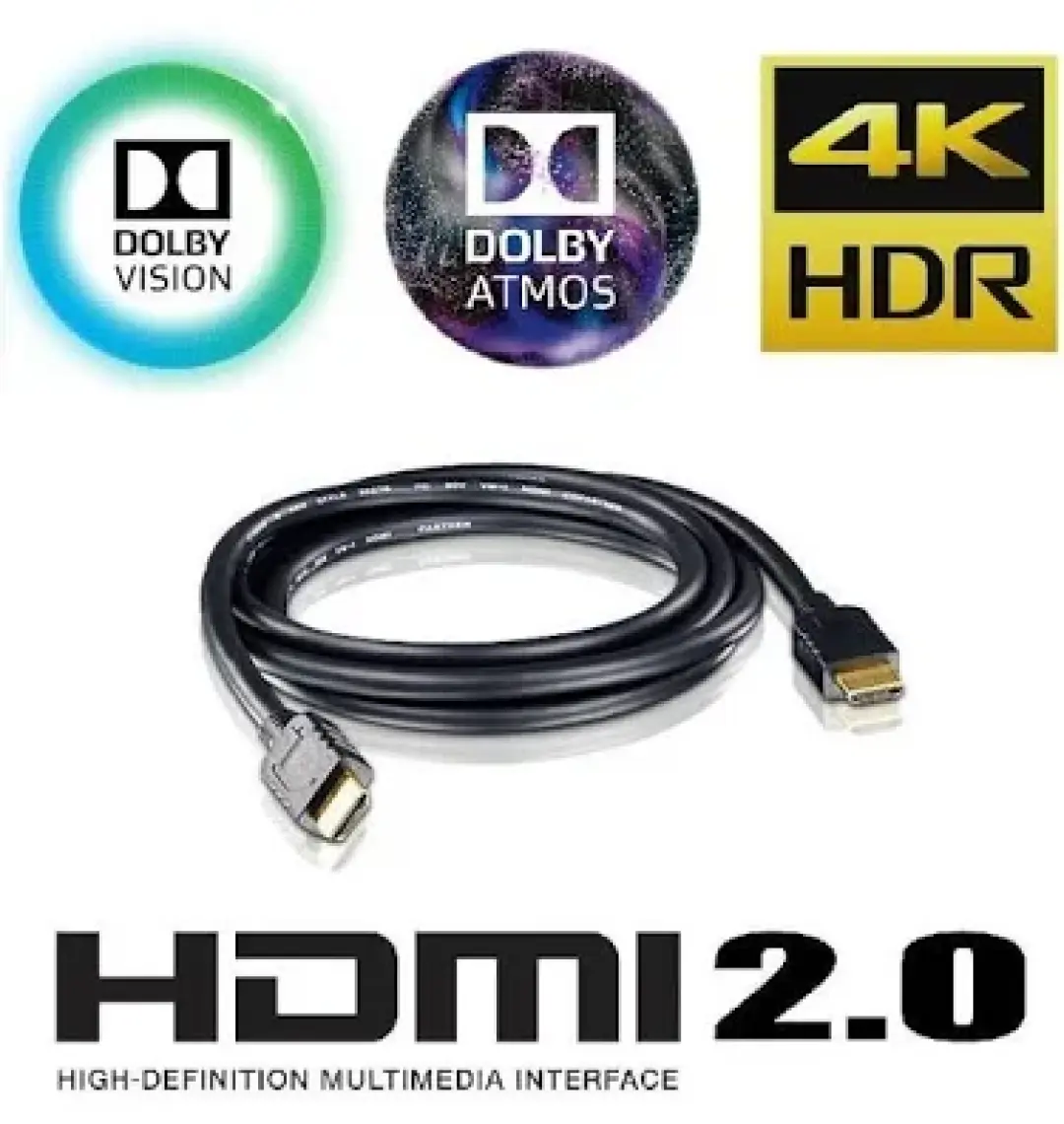 Paugge Hdmi 2.0b Premium Sertifikalı 4K 60Hz 18Gbps Bandwith HDR Dolby Vision HDCP 2.2 Destekli HDMI Kablo - 5 Metre