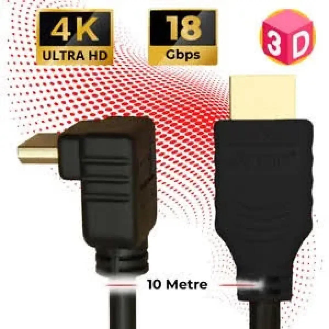 Ttaf HDMI 2.0 4K Ultra Hd 60 Hz L Tipi Ses ve Görüntü Aktarım Kablosu 10 Metre