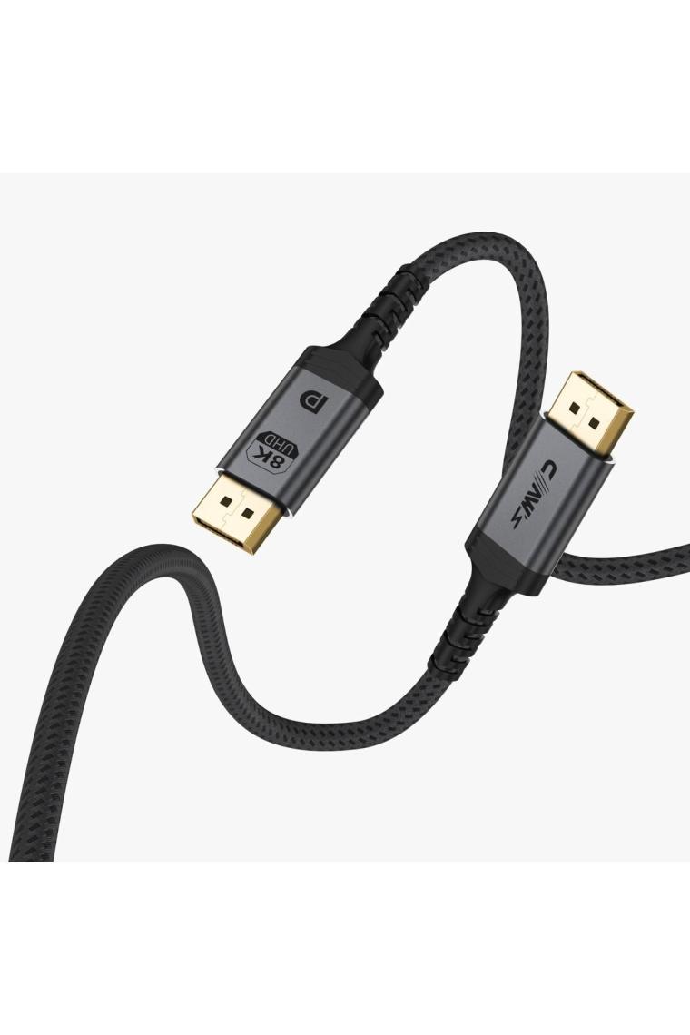 Claw's 8K UHD DisplayPort v1.4 32.4 Gbps / 24K Gold / Alüminyum Gövdeli 8K 60Hz-4K 120Hz-2K 240HZ-FHD 240Hz Destekli G-Sync & FreeSync Premium DisplayPort Kablo (C-DPP-B1)