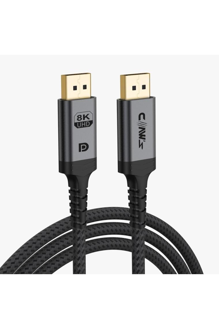 Claw's 8K UHD DisplayPort v1.4 32.4 Gbps / 24K Gold / Alüminyum Gövdeli 8K 60Hz-4K 120Hz-2K 240HZ-FHD 240Hz Destekli G-Sync & FreeSync Premium DisplayPort Kablo (C-DPP-B1)