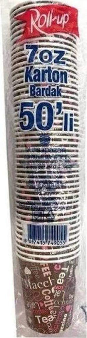 Roll up 7 Oz Karton Bardak 50 Li Ambalajlarda