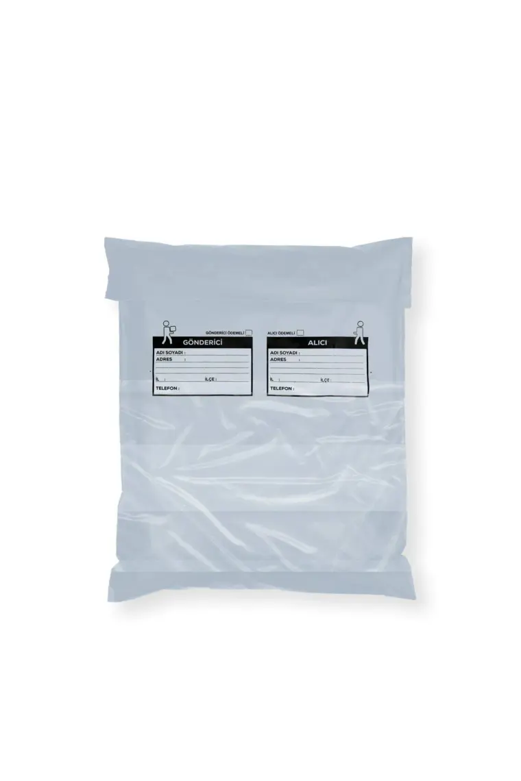 Aydın Plastik Cepli Gri Kargo Poşeti 24X30+5 cm - 100'lü