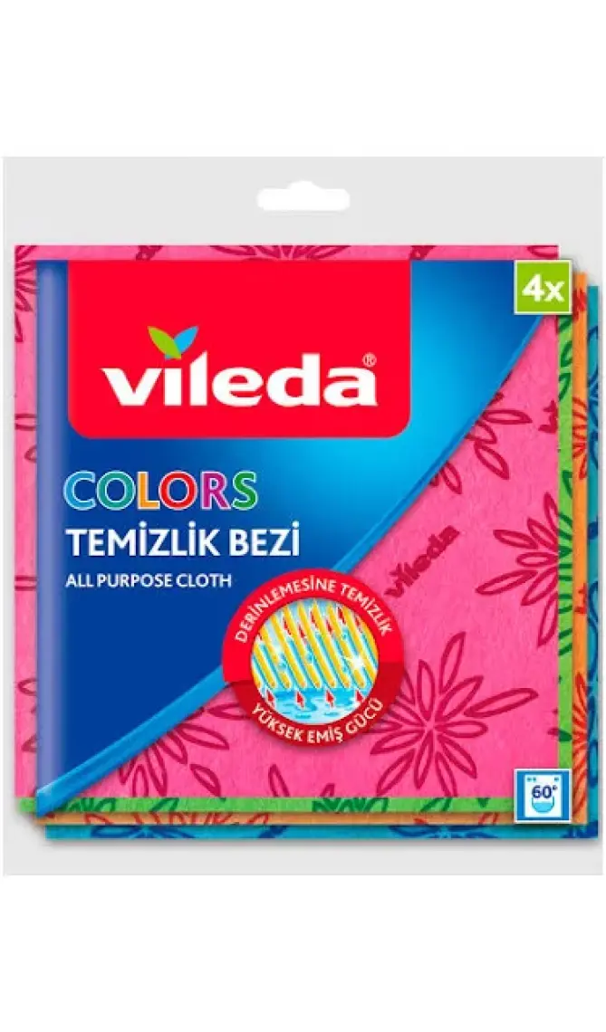 Vileda 4 Lü Colors Renkli Mutfak Bezi