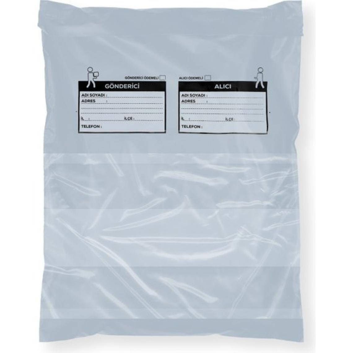 Aydın Plastik Cepli Gri Kargo Poşeti 35X45+5 cm - 100'lü
