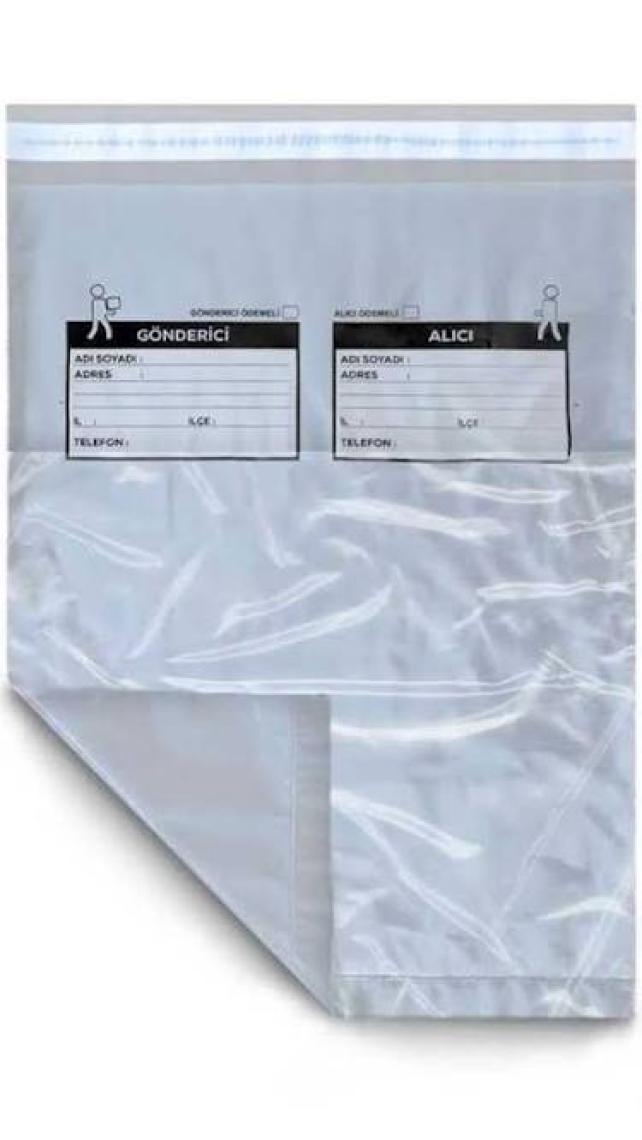 Aydın Plastik Cepli Gri Kargo Poşeti 45X55+4 cm - 100'lü