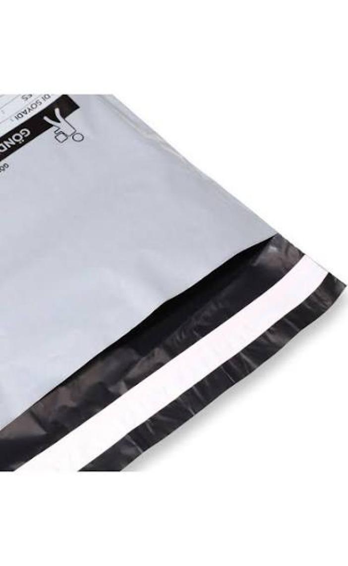Aydın Plastik Cepli Gri Kargo Poşeti 45X55+4 cm - 100'lü