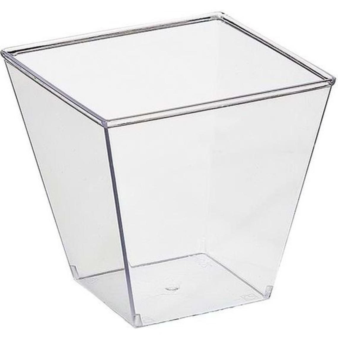 Bibizde Pvc Prizma Mini Mika Plastik Kare Kap Küp Sunum Kase 200CC 25 Adet