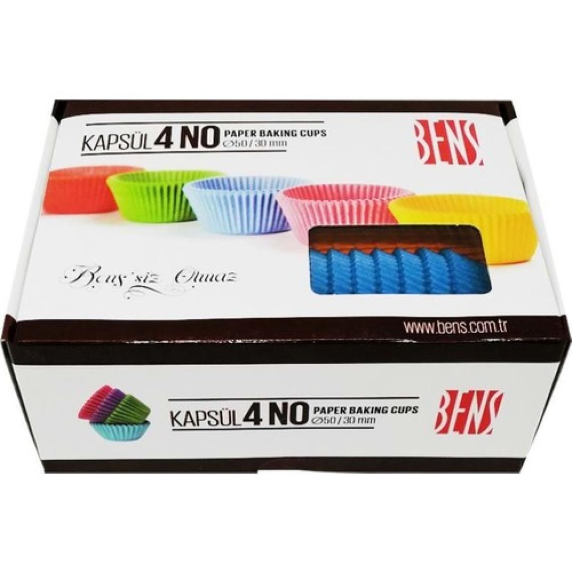 Bens Cupcake Kapsül Renkli No:4 50X30 mm - 600'LÜ