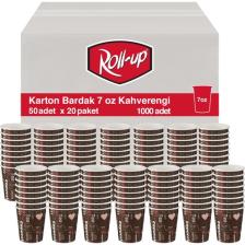 Roll-Up Karton Bardak 7 oz Kahverengi 50li 20 Paket (1000 Adet)