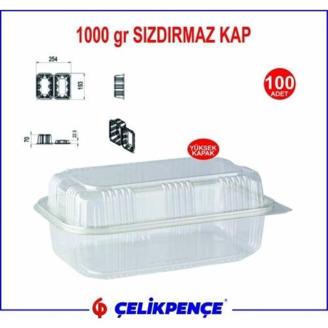 Çelikpençe Plastik Sızdırmaz Kap Yüksek Kapaklı 100'lü 1 kg