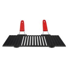 Döküm Dikdörtgen Mangal Izgarası Silikon Paslanmaz Çift Tel Saplı Ölçü 40x25cm.