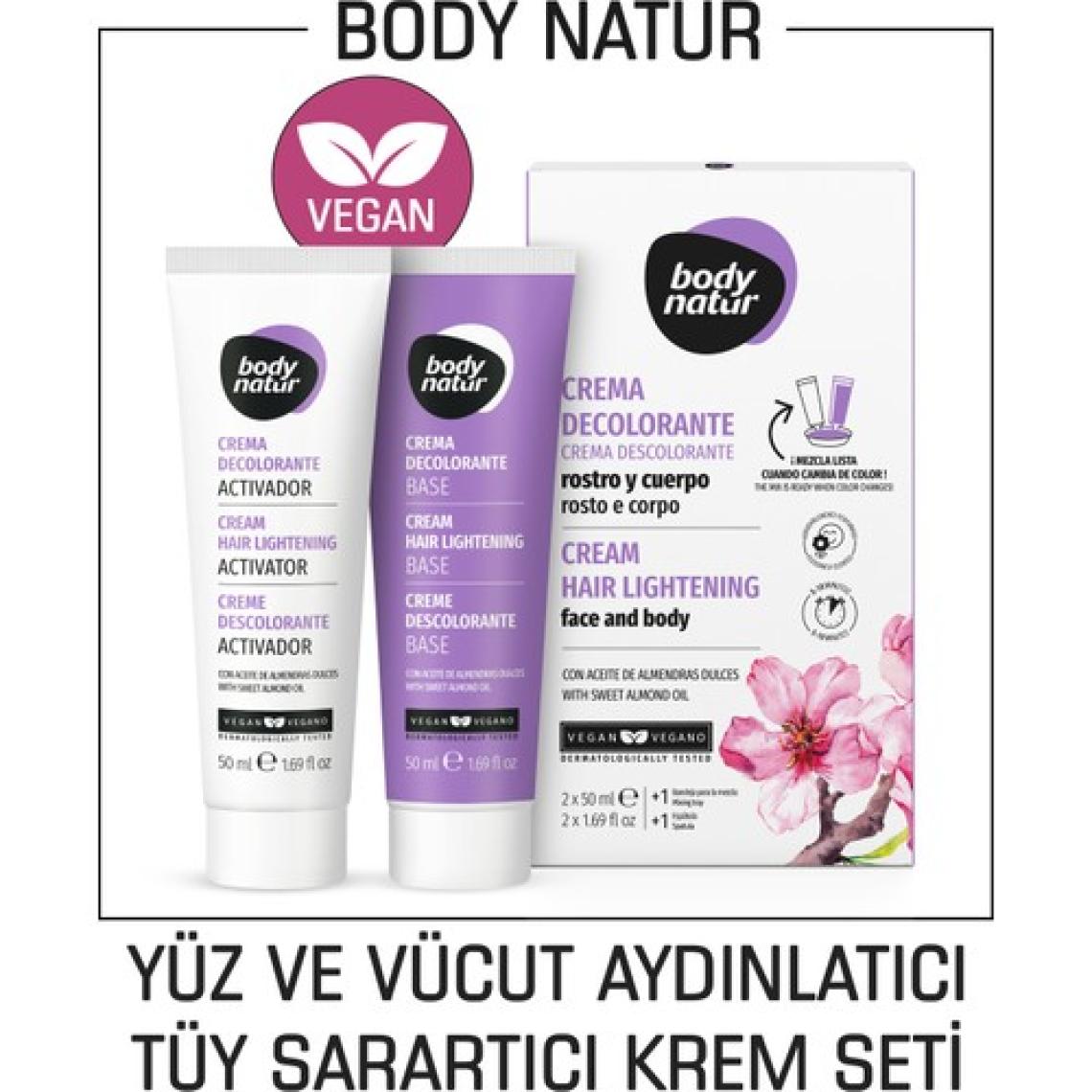 Body Natur Yüz & Vücut İçin Tüy Krem Kırmızı Meyve Kokulu - Hair Lightening Cream 2X50 ml