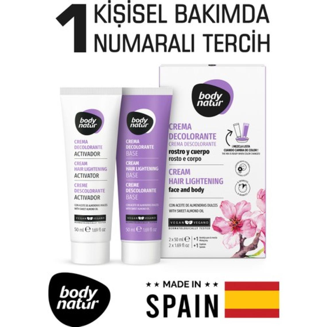 Body Natur Yüz & Vücut İçin Tüy Krem Kırmızı Meyve Kokulu - Hair Lightening Cream 2X50 ml