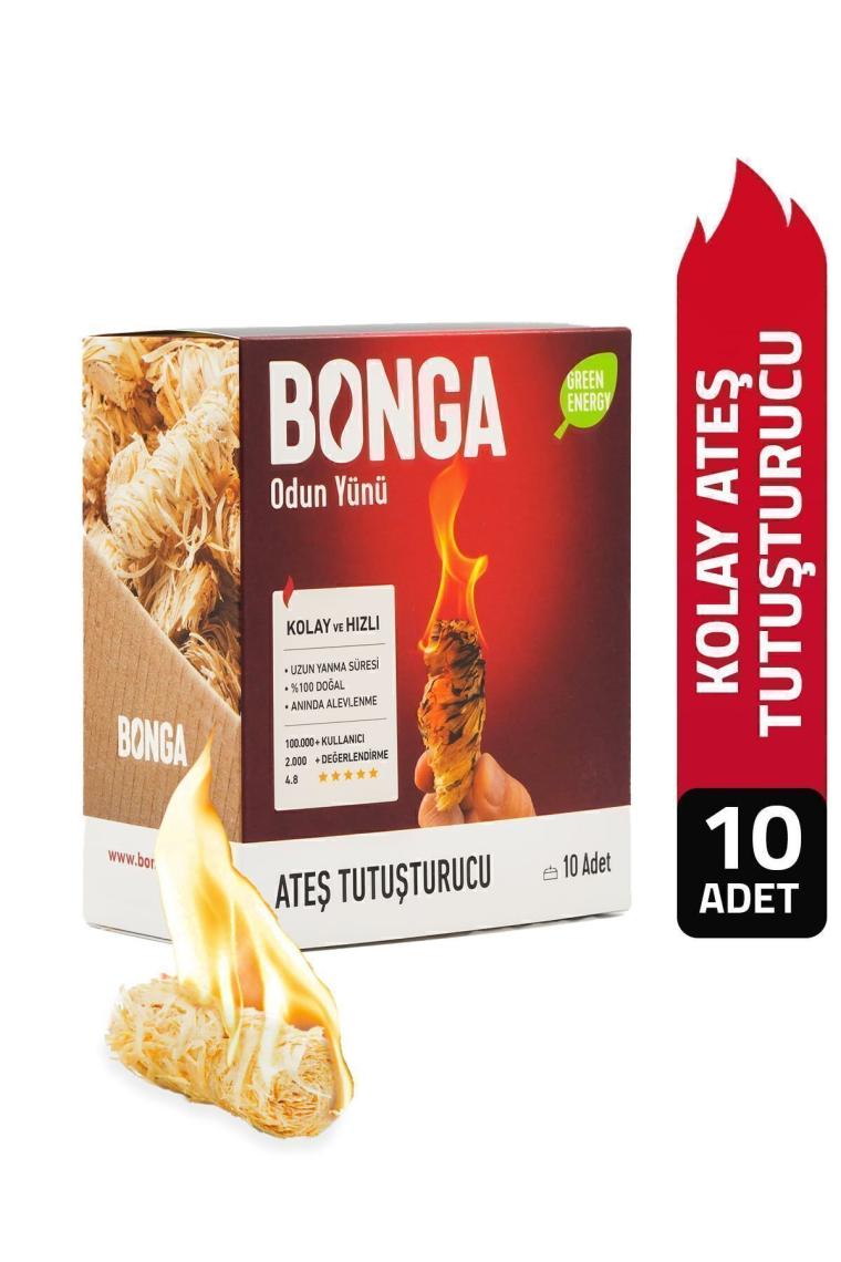 Mangal Ve Ateş Tutuşturucu 10 Adet 140 gr - Jel Ve Çıra Alternatifi Doğal Odun Yünü