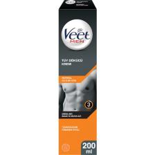 Veet Men Erkekler İçin Tüy Dökücü Krem 200 ml - 24 Saat Süren Nemlendirme ve Kötü Koku Önleyici Teknoloji