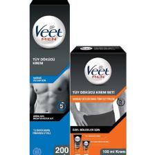 Veet Men Hassas 200ml + Özel Bölgeler İçin Tüy Dökücü Krem Seti 100&50 ml