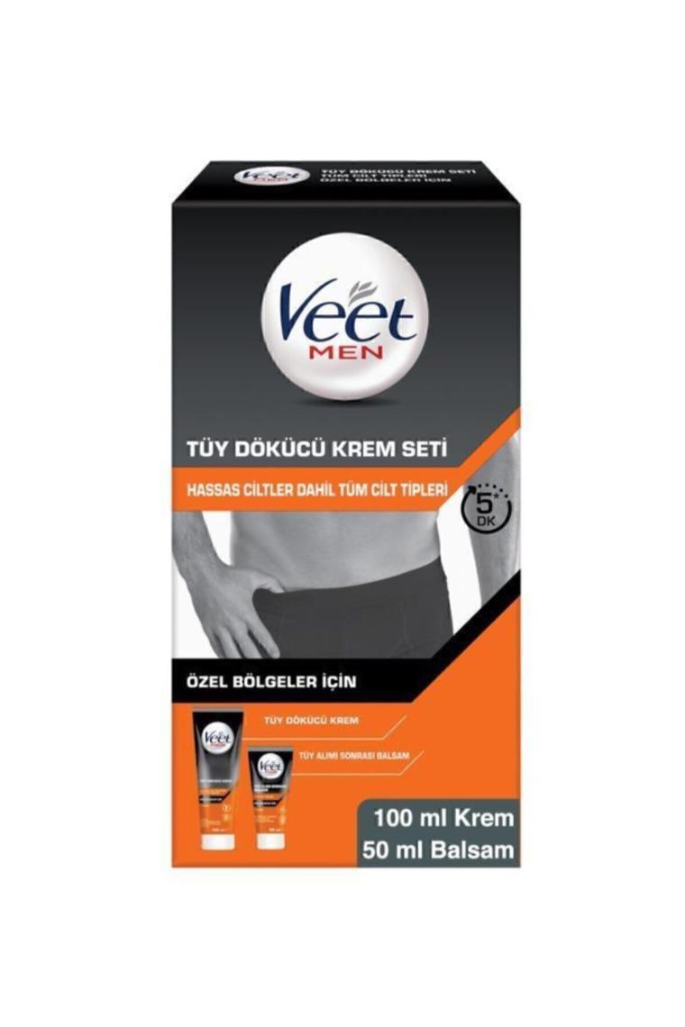 Veet Men Hassas 200ml + Özel Bölgeler İçin Tüy Dökücü Krem Seti 100&50 ml