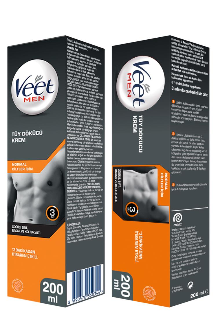 Veet Men 200ml + Özel Bölgeler İçin Tüy Dökücü Krem Seti 100&50 ml