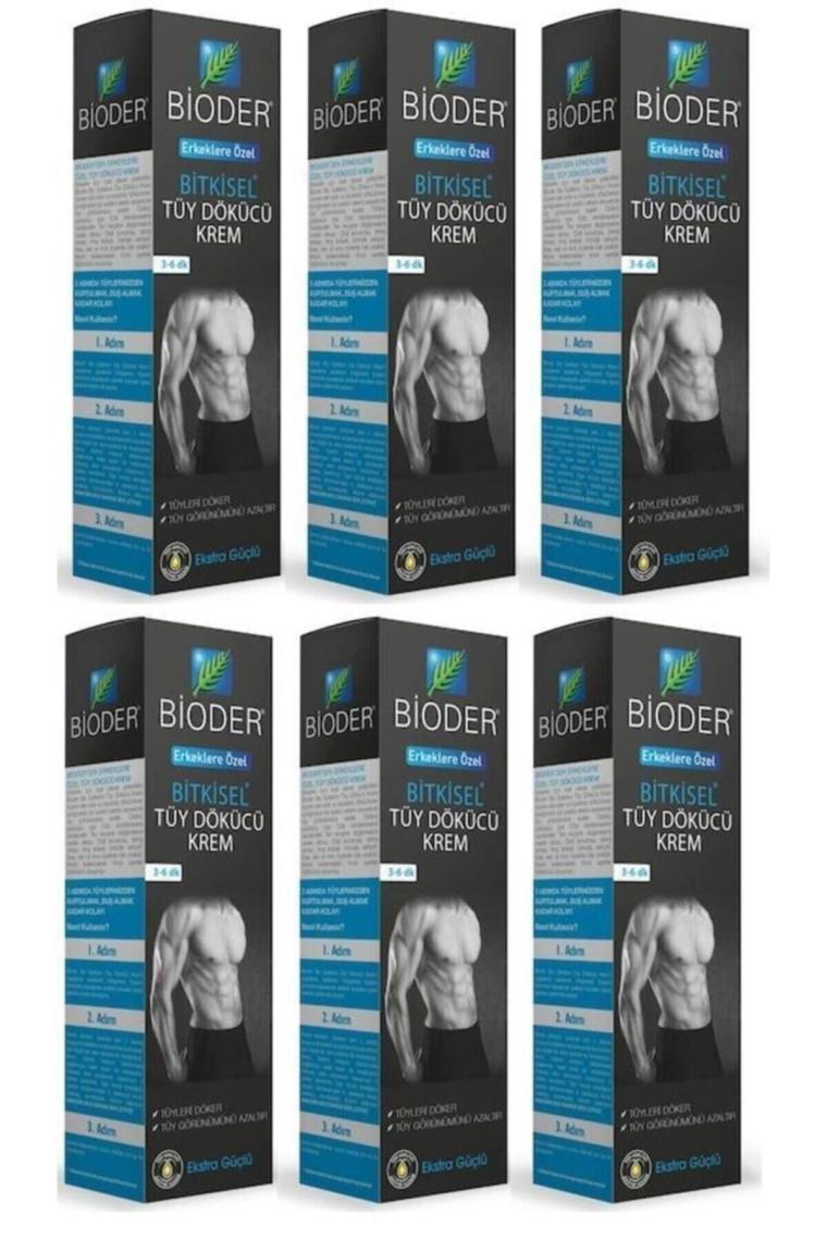 Bioder Bitkisel Tüy Dökücü Krem Erkeklere Özel 100 ml x 6 Adet