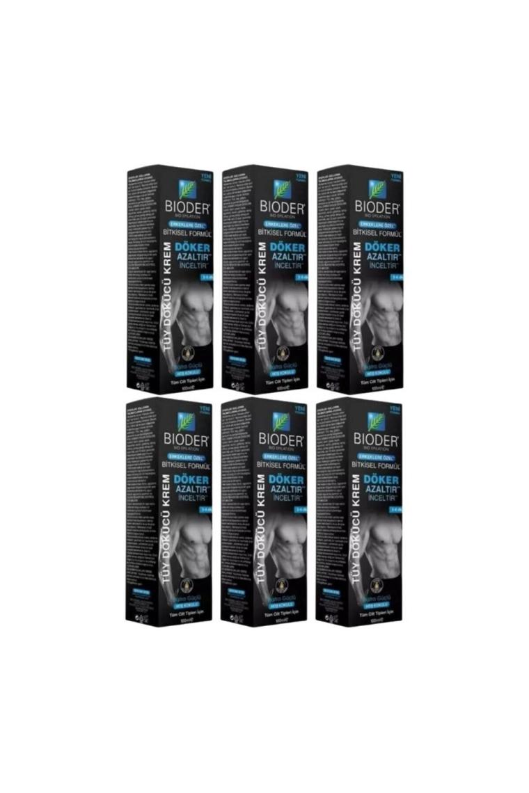 Bioder Bitkisel Tüy Dökücü Krem Erkeklere Özel 100 ml x 6 Adet