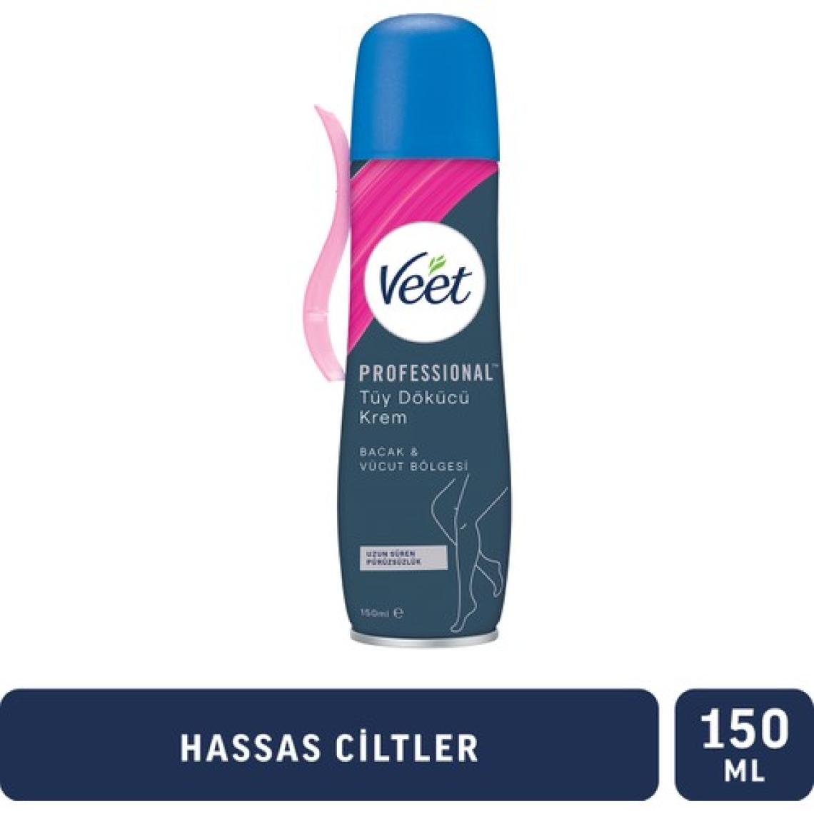 Veet Professional Tüy Dökücü Krem Sprey Bacak&Vücut Bölgesi Hassas Ciltler 150ml