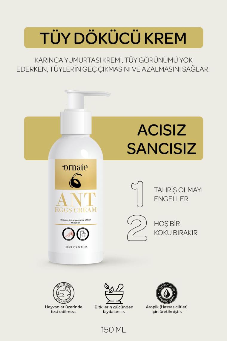 Karınca Yumurtası Yağlı Tüy Azaltıcı İnceltici Etkili Tüy Dökücü Krem