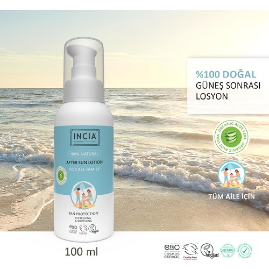 Incıa 100% Natural After Sun Losyon Güneş Sonrası Organik Aloe Vera Nemlendirici 100 ml