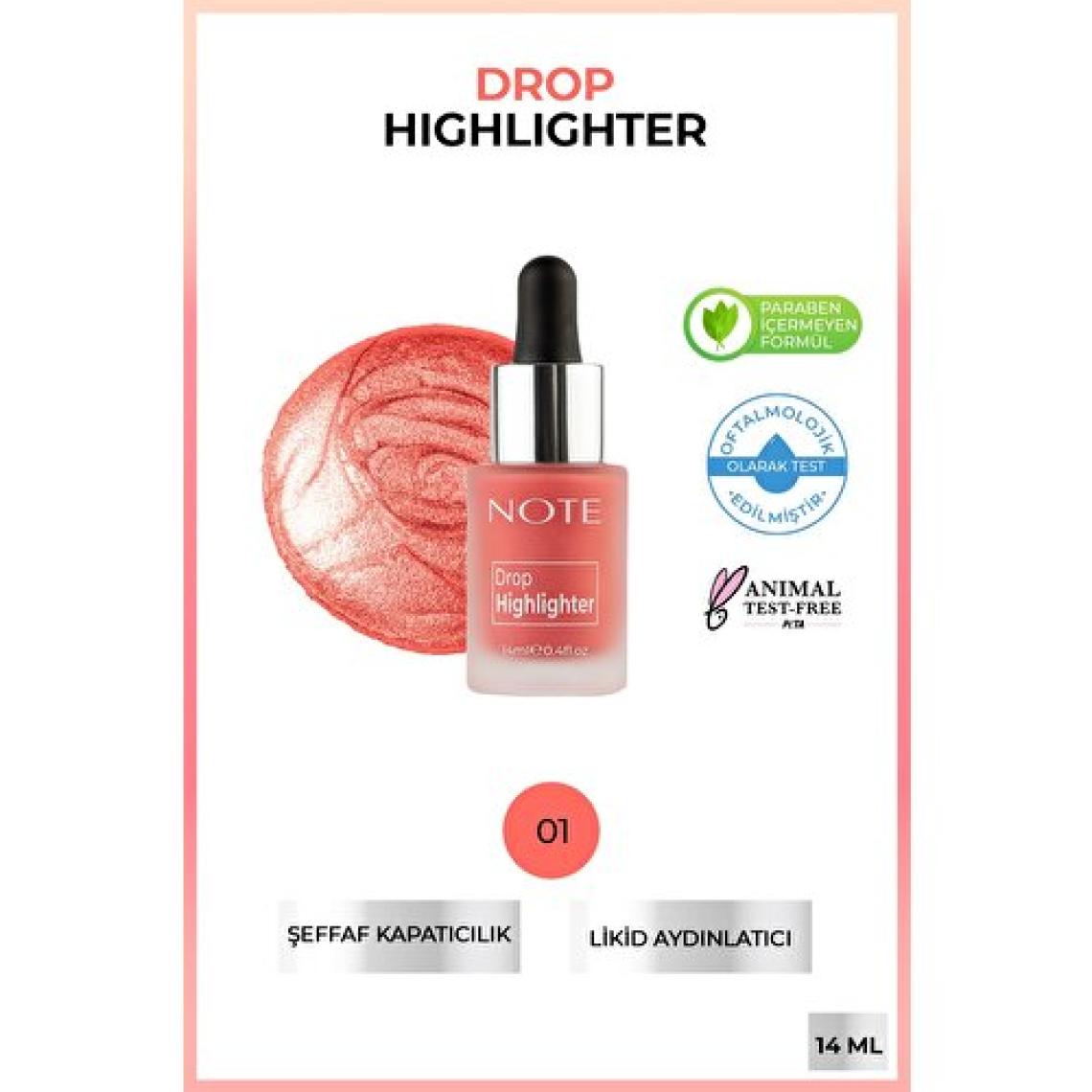 Note Drop Highlighter Likit Aydınlatıcı 01 Pearl Rose