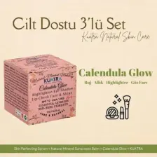 Kuatra Calendula Glow Doğal İçerikli Nemlendirici - Antioksidan Işıltı Veren Balm (Highlighter-Göz Farı-Allık-Ruj) 7ml