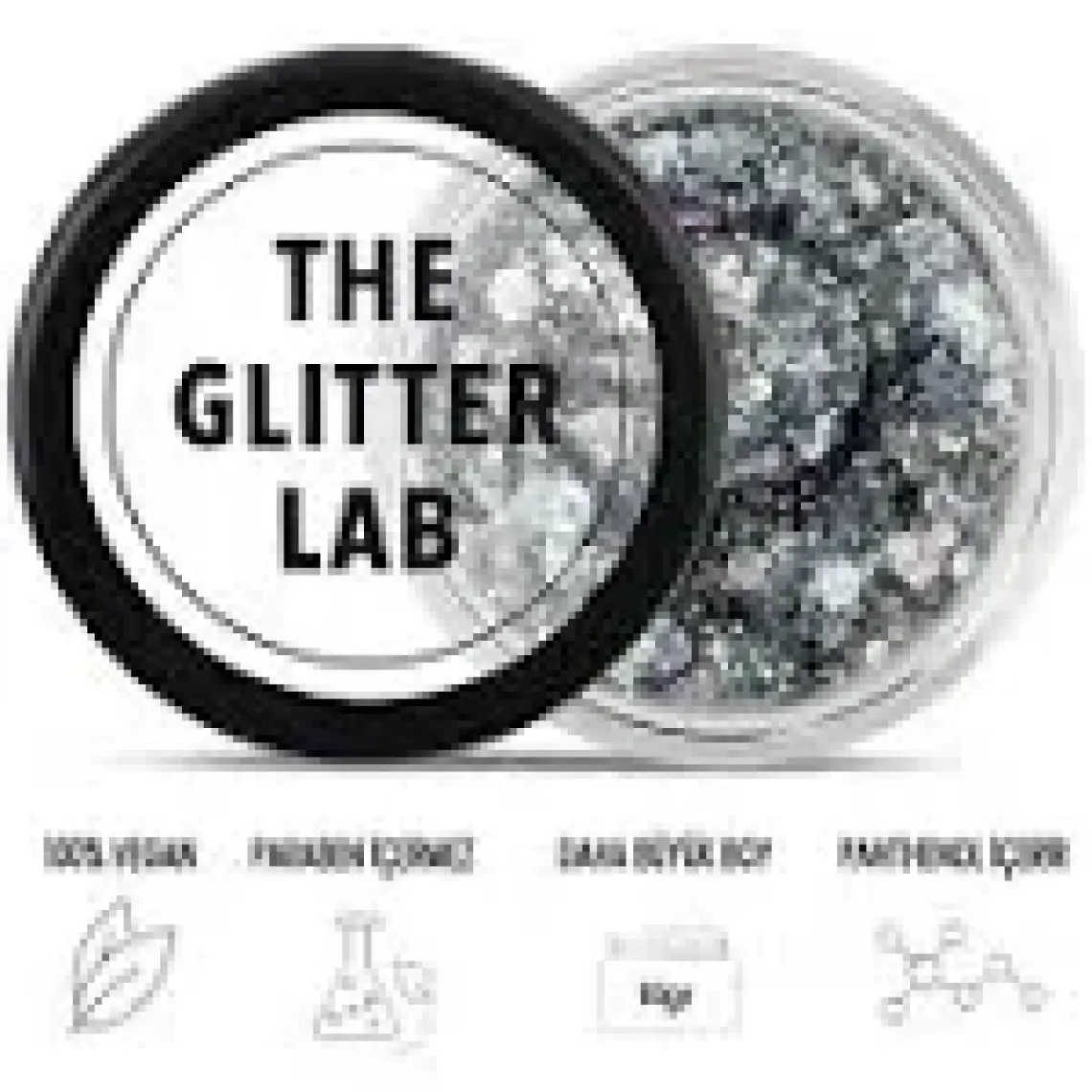The Glitter Lab - Jel Formlu Parlak Glitter - Cool Silver ~10 gr