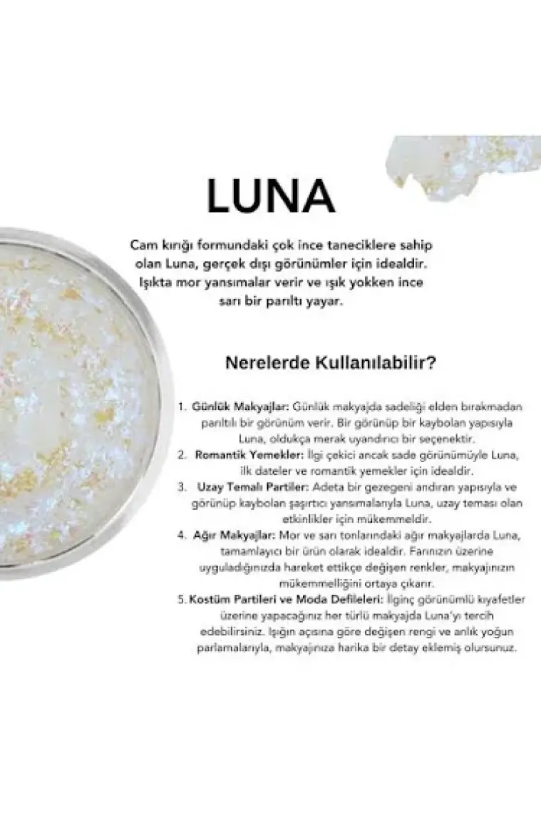 The Glitter Lab - Luna - Parlak Jel Formlu Glitter ~10 gr