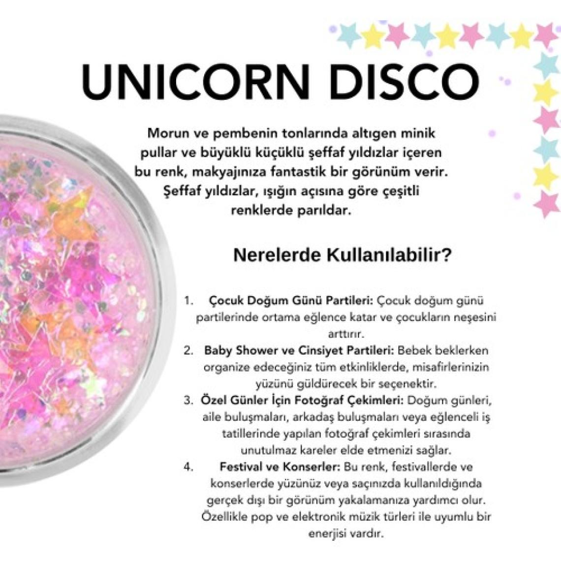 The Glitter Lab - Unicorn Disco - Jel Formlu Parlak Glitter ~10 gr