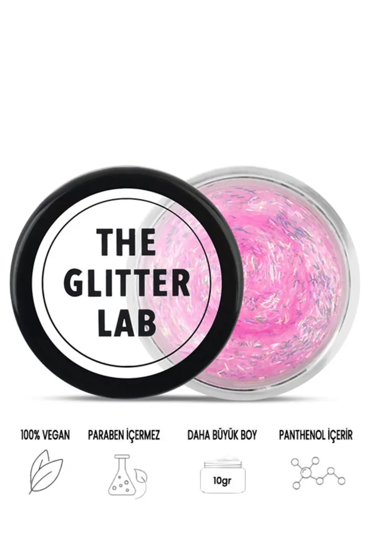 The Glitter Lab - Flamingo Pink- Jel Formlu Parlak Glitter ~10 gr