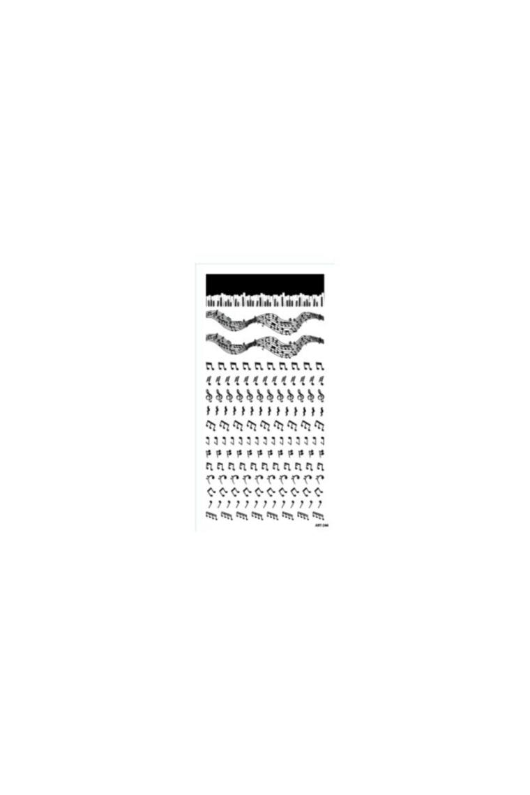 Nota, Müzik Desenli Tırnak Dövmesi, Tırnak Tattoo, Tırnak Sticker, Tattoo
