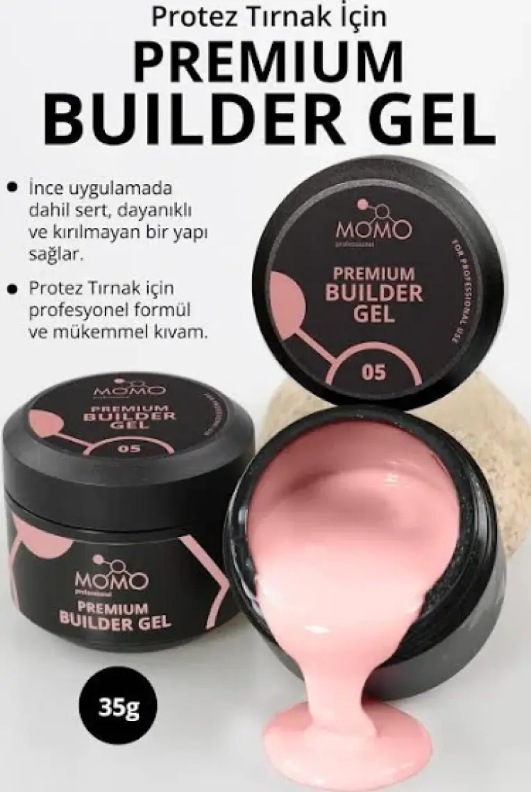Momo Professional Premium Builder Protez Tırnak Jeli No.5, Şeftali, 35 gr