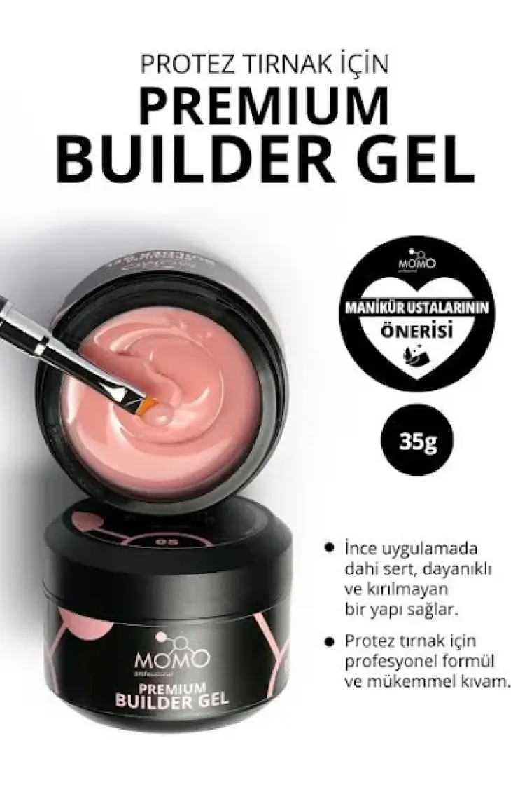 Momo Professional Premium Builder Protez Tırnak Jeli No.5, Şeftali, 35 gr