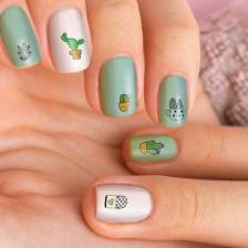 Artikel Kaktüs Tırnak Dövmesi, Tırnak Tattoo, Nail Art, Tırnak Sticker, Nail Sticker