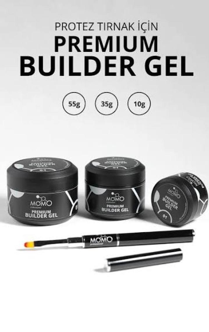 Momo Professional Premium Builder Protez Tırnak Jeli No.1, Şeffaf, 35 gr