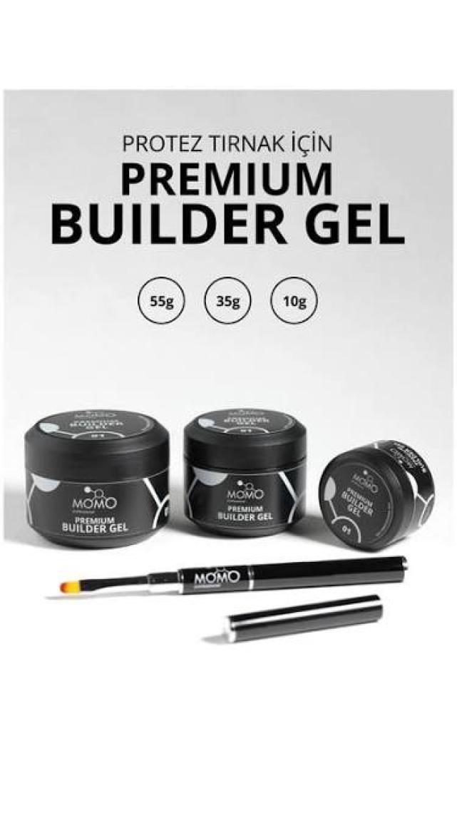 Momo Professional Premium Builder Protez Tırnak Jeli No.1, Şeffaf, 35 gr
