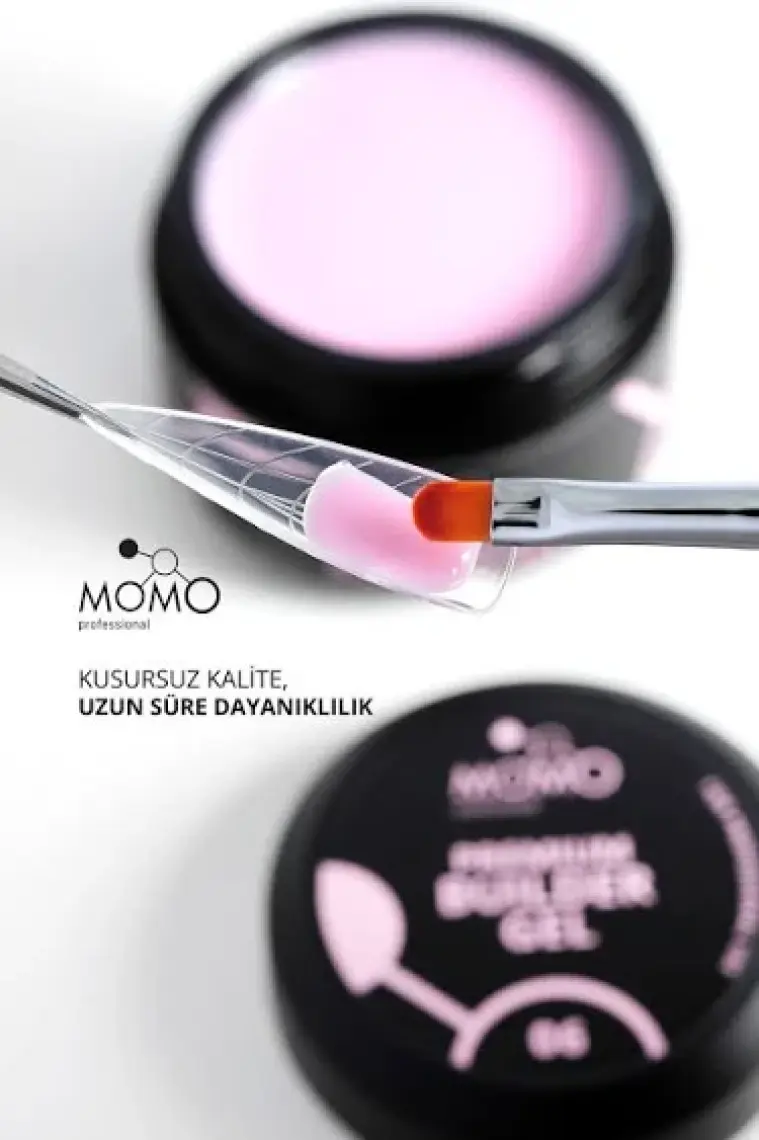 Momo Professional Premium Builder Protez Tırnak Jeli No.6, Pembe, 35 gr