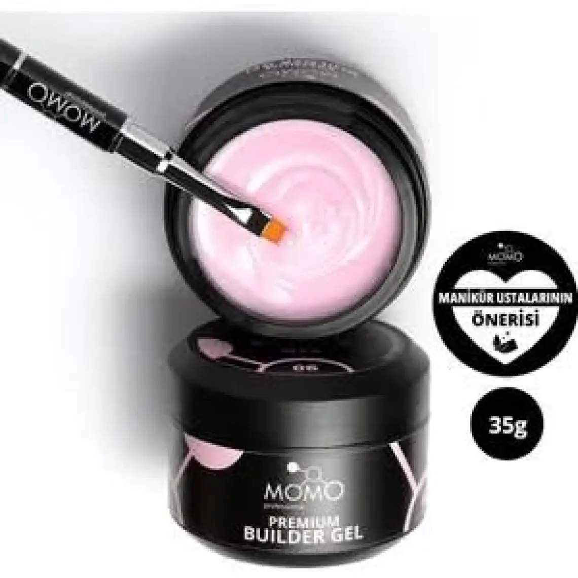 Momo Professional Premium Builder Protez Tırnak Jeli No.6, Pembe, 35 gr