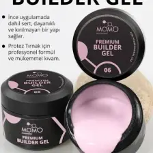 Momo Professional Premium Builder Protez Tırnak Jeli No.6, Pembe, 35 gr