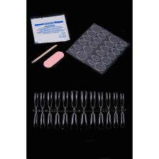 Pop Beauty Şeffaf Takma Tırnak Seti, 24'lü Takma Tırnak, 24' Pro Yapıştırıcı, Törpü, Tırnak Eti Itici