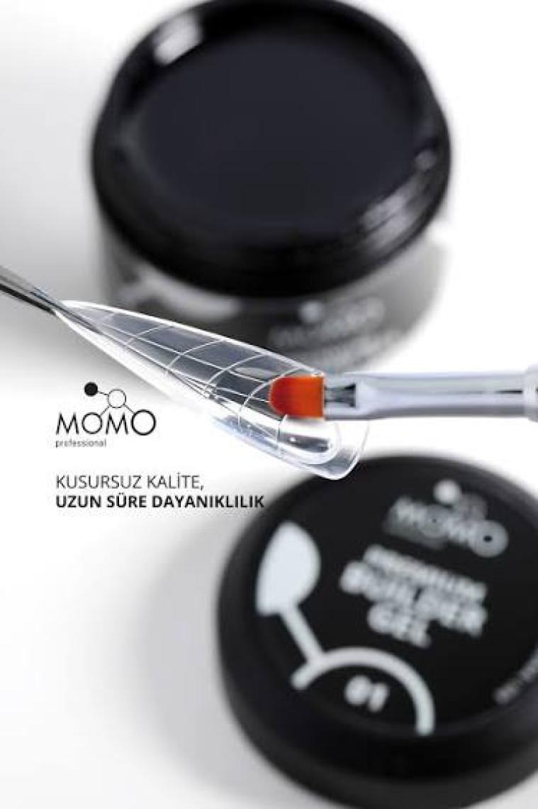 Momo Professional Premium Builder Protez Tırnak Jeli No.1, Şeffaf, 35 gr