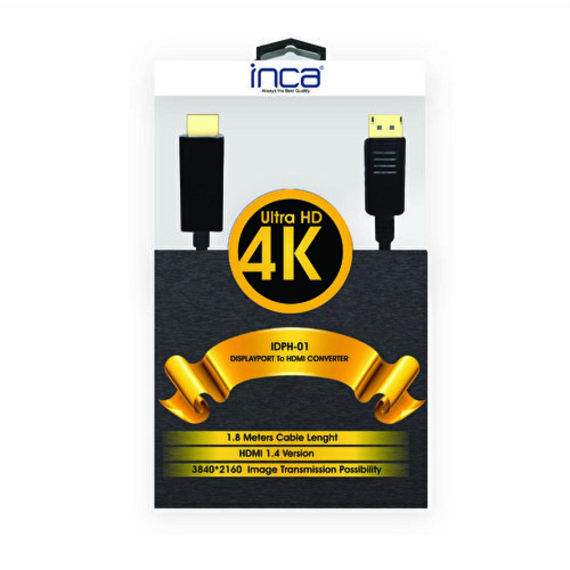 Inca  IDPH-01 Displayport To HDMI Kablo - 1.8m