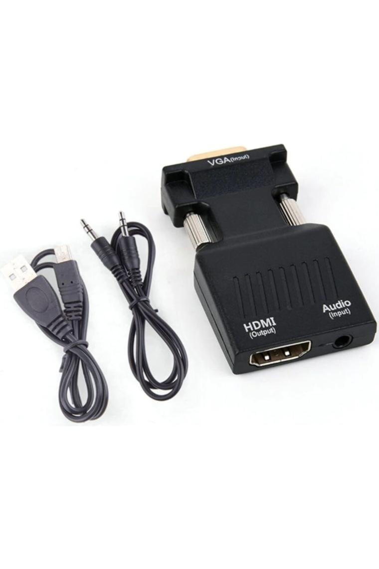 4501 Vga To Hdmi Çevirici Dönüştürücü Laptop Tv Monitör Adaptör Kablosu