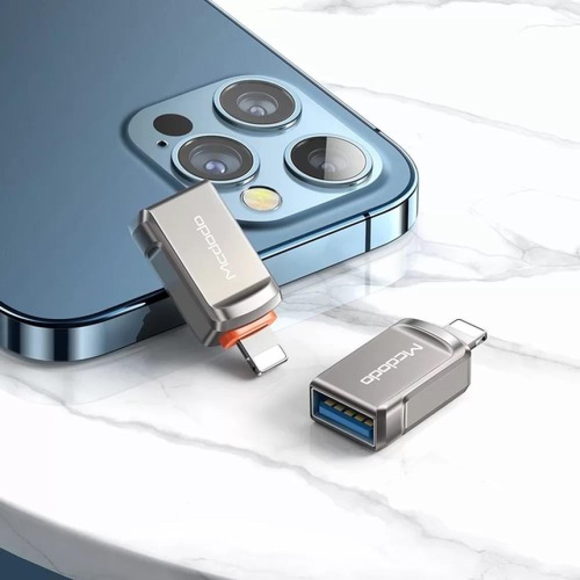 Mcdodo Ot-8600 Usb'Den Lightning'E Dönüştürücü Soket-Gri