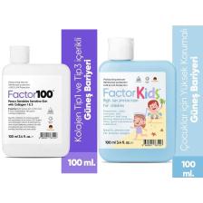 Güneş Kremi Spf50+ 100 ml ve Factor Kids Güneş Kremi Spf50+ 100 Ml