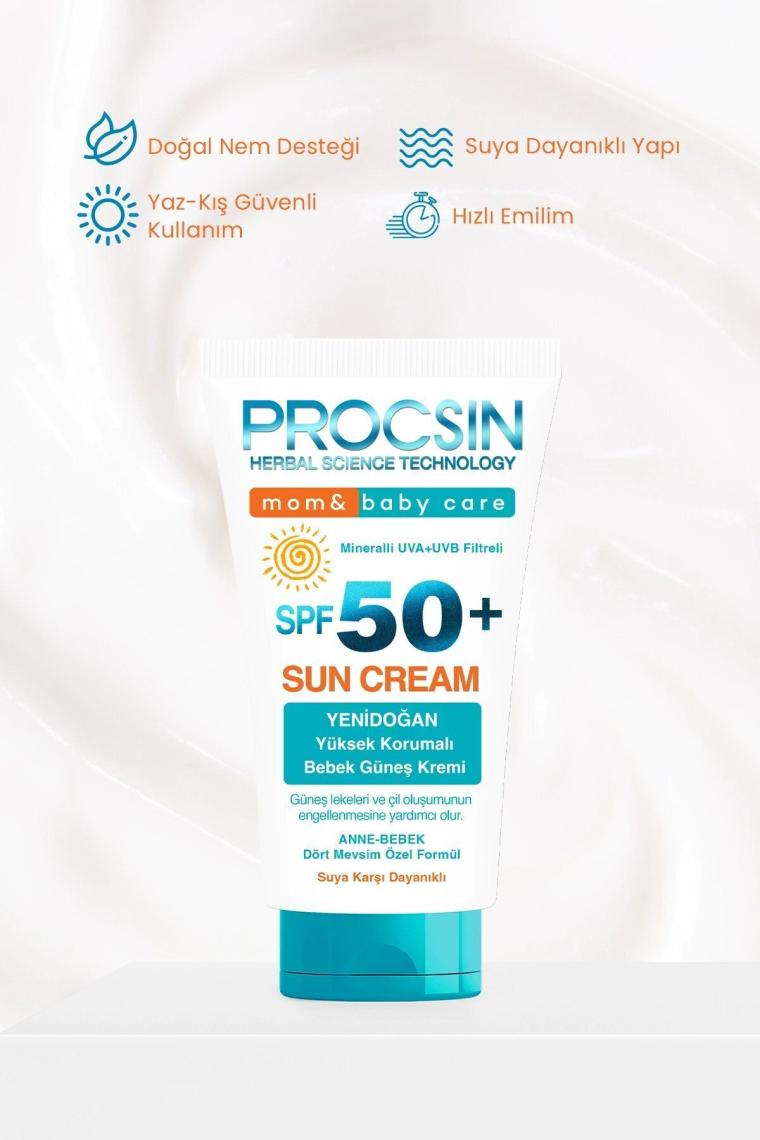 PROCSIN Baby Yüksek Uv Korumalı Bebek ve Çocuk SPF50+ Güneş Kremi 50 ML