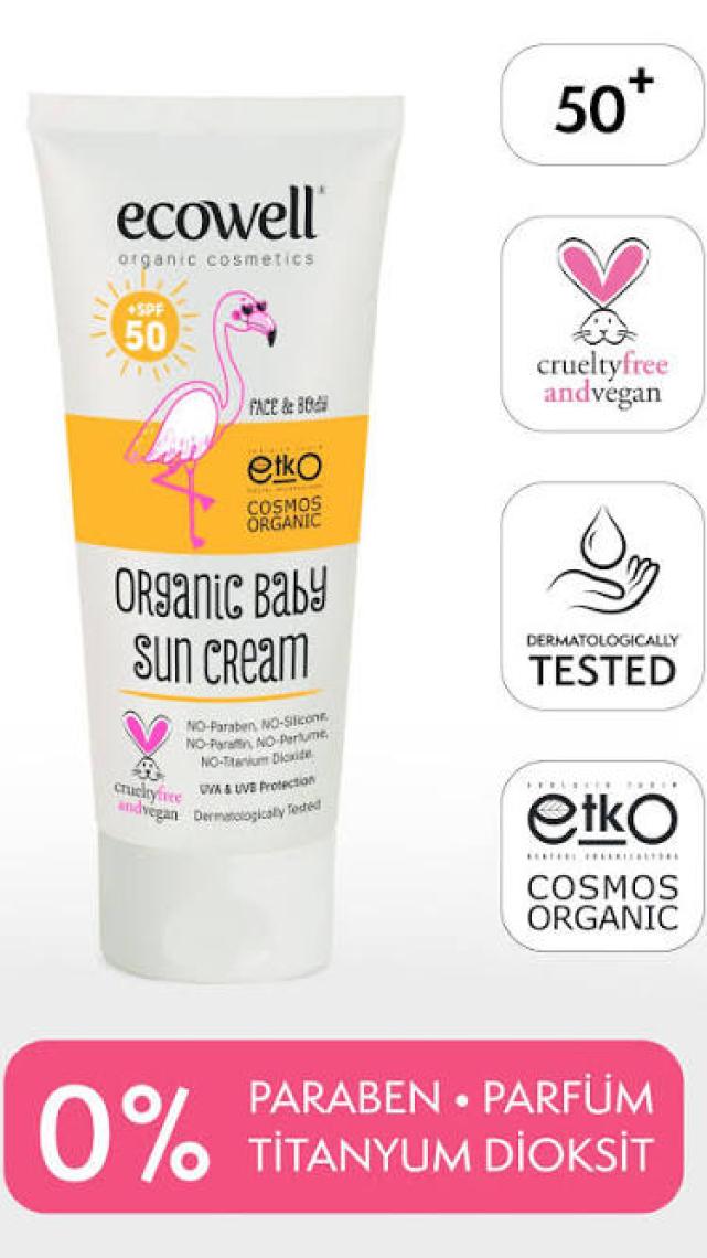 Ecowell Organik Bebek Güneş Kremi Spf 50 110 gr